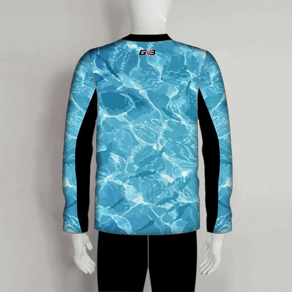 FJL2 Water Pattern Custom Blue Fishing Jerseys 1/4 Zip
