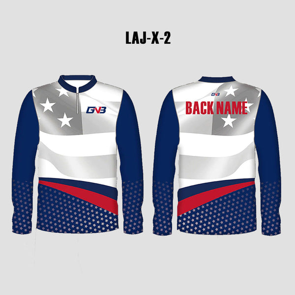 LAJX2 Patriotic Custom Sublimation Long Sleeve Archery Jersey