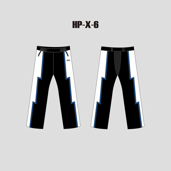 X6 Lightning Black Custom Roller and Inline Hockey Pants