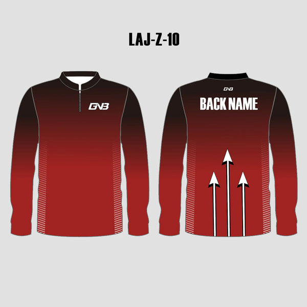 LAJZ10 Gradient Red Custom Long Sleeve Cool Archery Jerseys