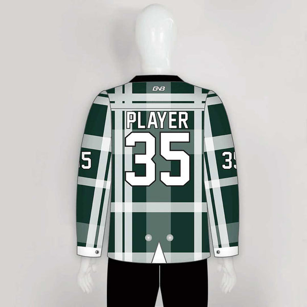 HJQ1 Fancy Green Tuxedo Sublimated Custom Hockey Jerseys