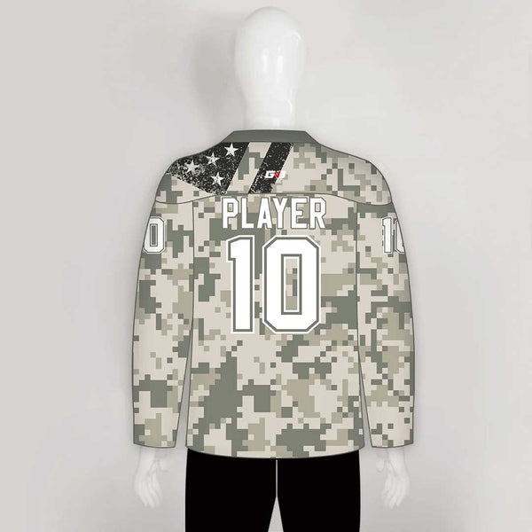 HJZ121 American Flag US Army Camo Sublimated Custom Hockey Jerseys
