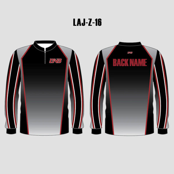 LAJZ16 Gradient Gray Black Custom Long Sleeve Blank Archery Jerseys