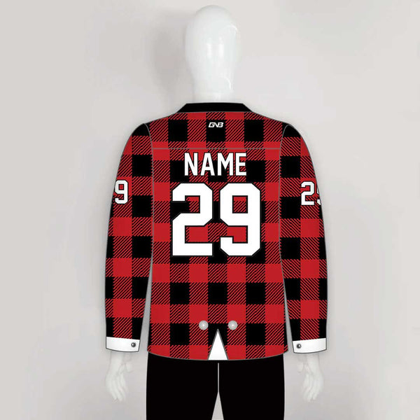 HJZ118 Lumberjack Plaid Sublimated Custom Hockey Goalie Jerseys