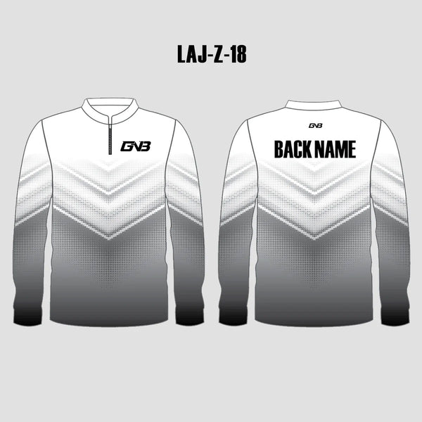 LAJZ18 White Gray Custom Long Sleeve Archery Bowhunting Shirts Jerseys