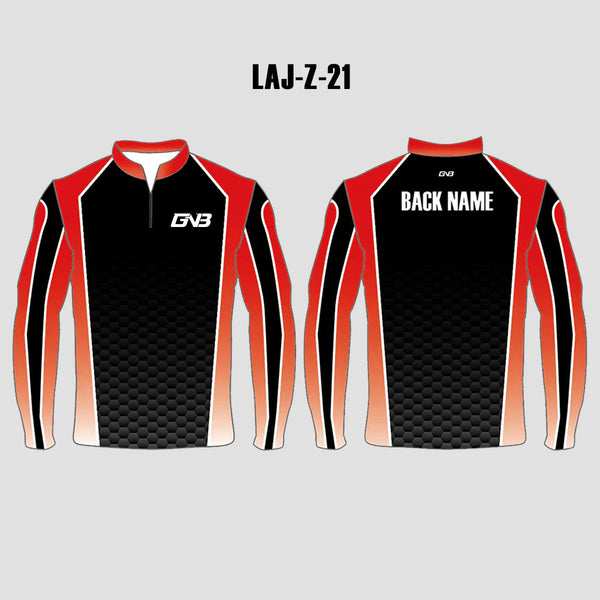 LAJZ21 Black Hexagon Custom Long Sleeve Archery Jerseys