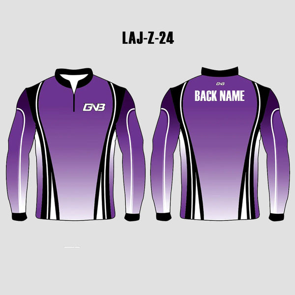 LAJZ24 Purple Black Custom Long Sleeve Blank Archery Shooting Jerseys