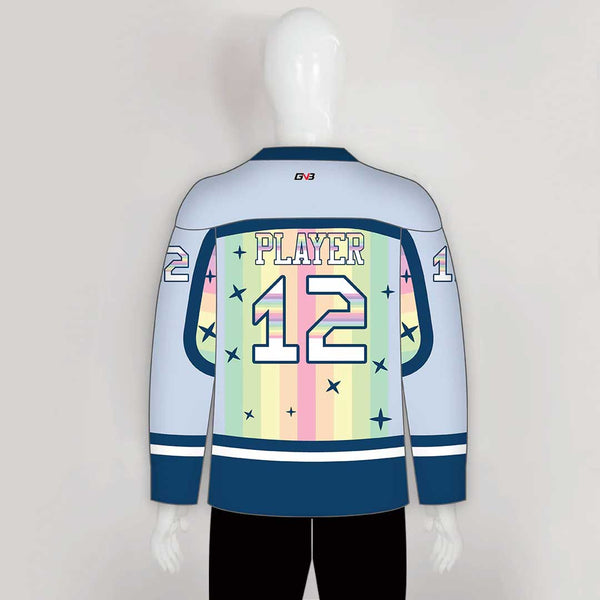HJZ289 Angry Unicorn with Hockey Stick Custom Hockey Jerseys