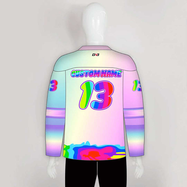 HJZ308 Unicorn Pissing Rainbow Hilarious Custom Hockey Jerseys