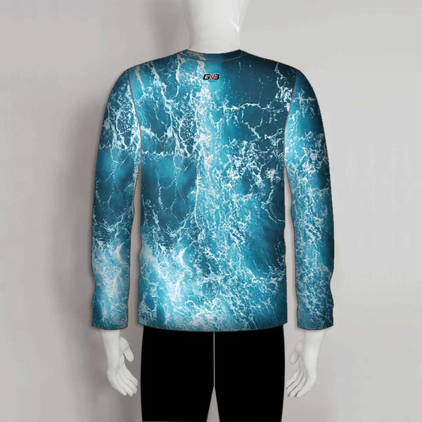 FJZ61 Blue Ocean Water Background Performance Custom Fishing Shirts