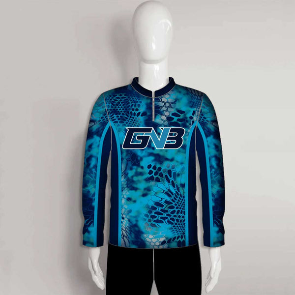 FJZ71 Dark Blue Performance Custom Fishing Shirts
