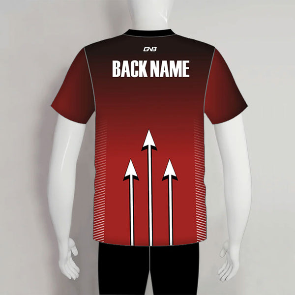 AJZ5 Red Short Sleeve Custom Archery Jerseys