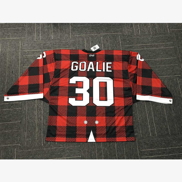HJZ118 Lumberjack Plaid Sublimated Custom Hockey Goalie Jerseys