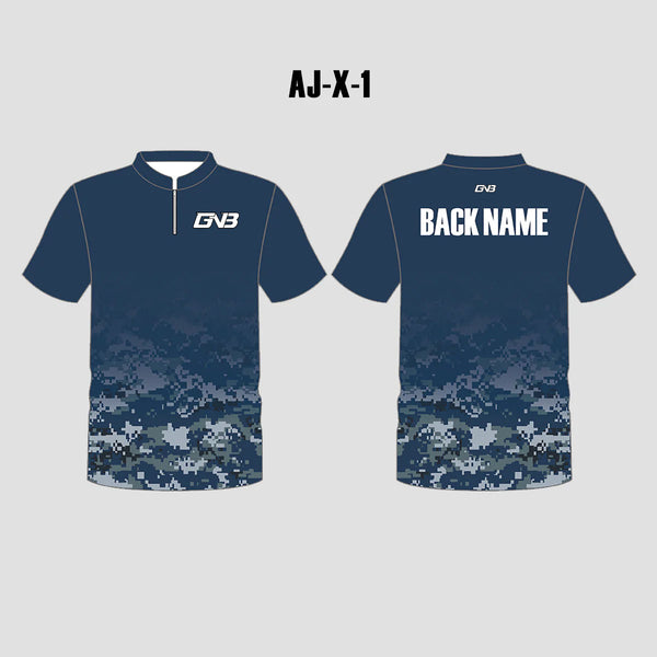 AJX1 Navy Camouflage Custom Archery Shooter Jerseys
