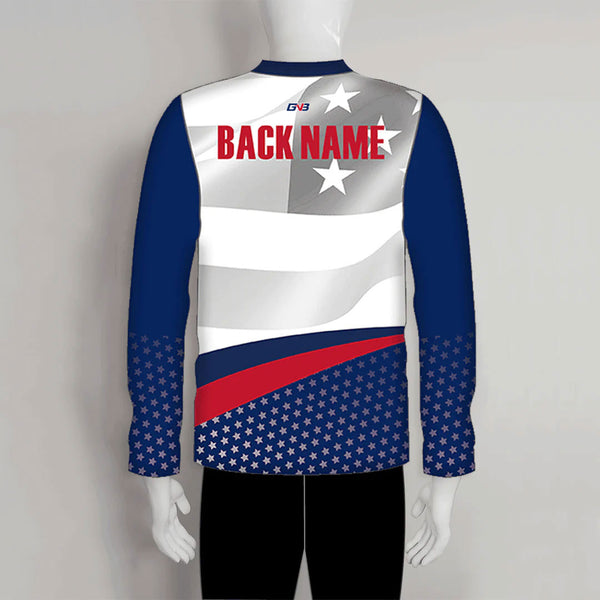 LAJX2 Patriotic Custom Sublimation Long Sleeve Archery Jersey