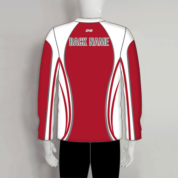 LAJZ1 Red White Long Sleeve Custom Archery Shooter Jerseys