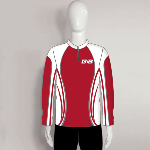 LAJZ1 Red White Long Sleeve Custom Archery Shooter Jerseys