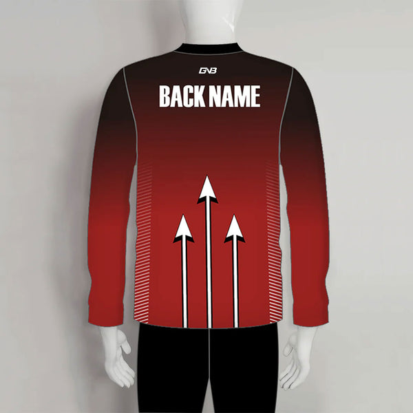 LAJZ10 Gradient Red Custom Long Sleeve Cool Archery Jerseys