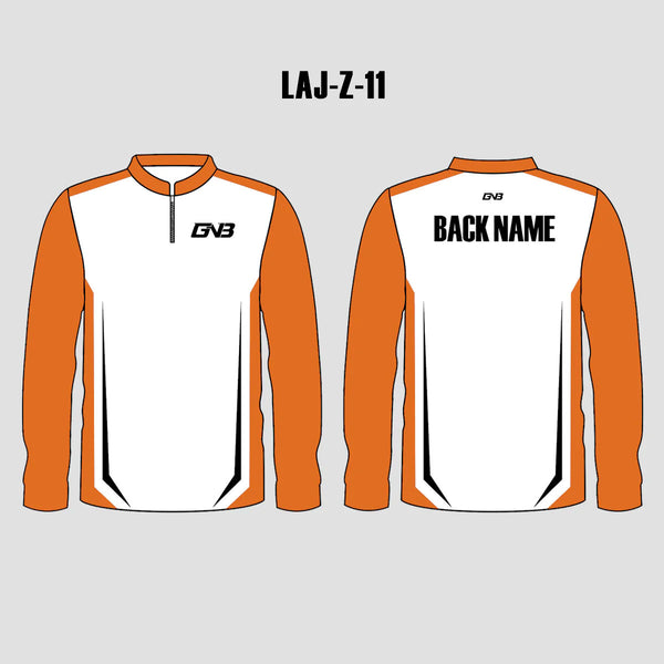 LAJZ11 White Orange Custom Long Sleeve Archery Shooter Jerseys