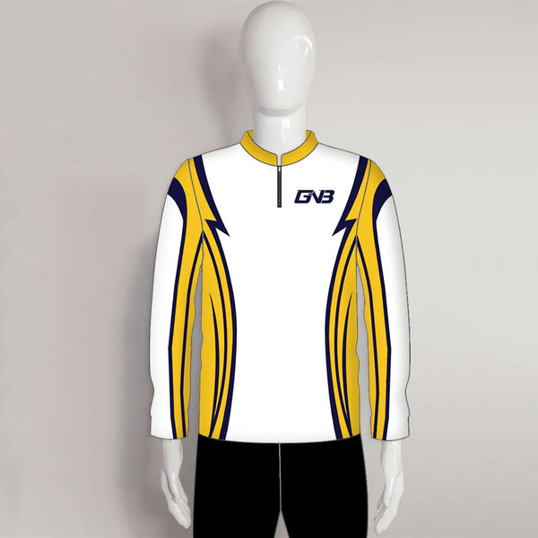 LAJZ14 White Yellow Long Sleeve Custom Archery Team Shirts Jerseys