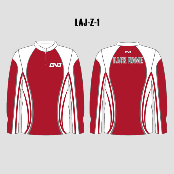 LAJZ1 Red White Long Sleeve Custom Archery Shooter Jerseys