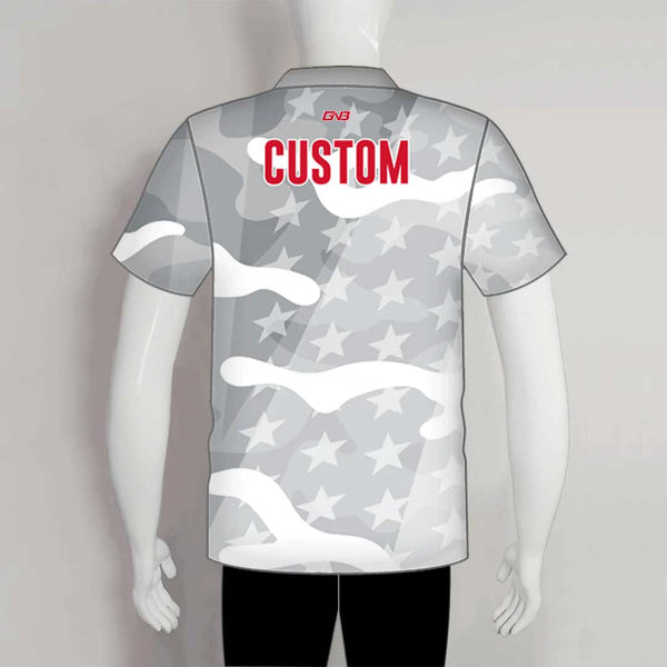 BJZ2 Grey Camouflage Sublimated Personalized Bowling Jerseys