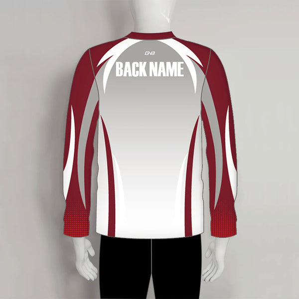 LAJZ23 Maroon Gray Custom Long Sleeve Sublimated Archery Jerseys
