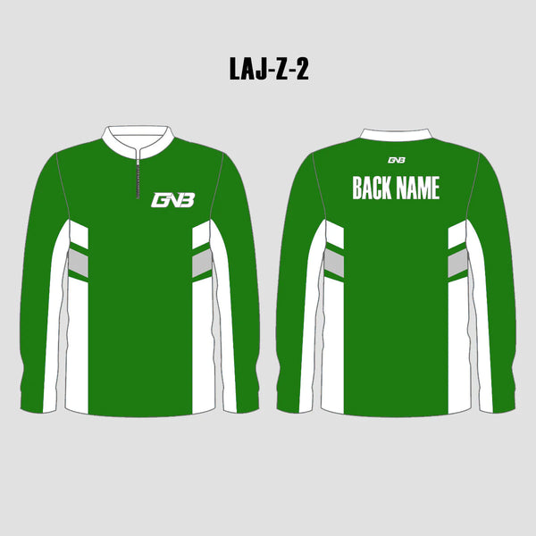 LAJZ2 Green White Long Sleeve Custom Sublimated Archery Jerseys