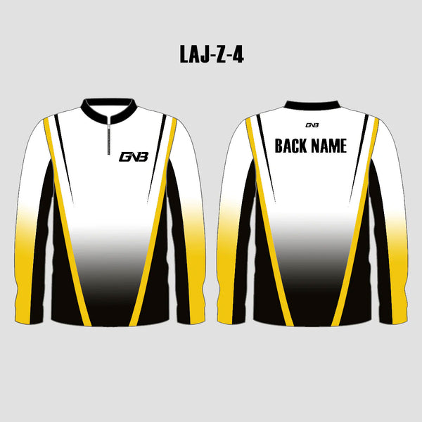 LAJZ4 White Black White Long Sleeve Custom Archery Shooting Jerseys