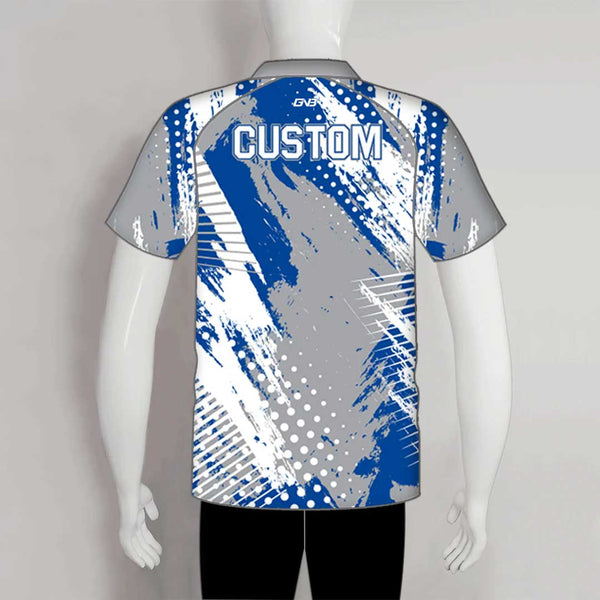 BJZ5 Grey Blue Abstract Cool Sublimated Custom Bowling Jerseys