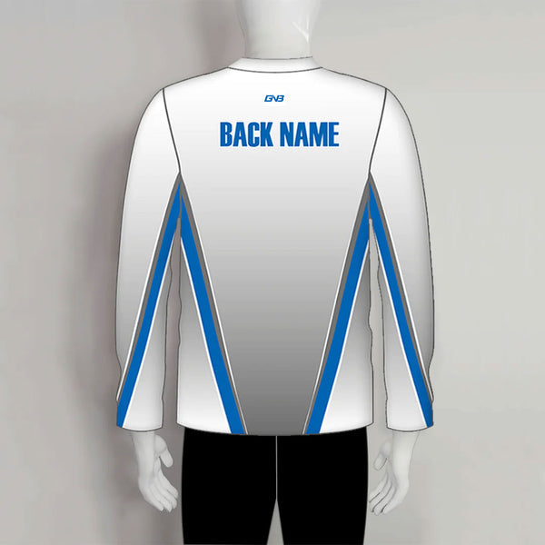 LAJZ5 Gradient Gray White Custom Archery Long Sleeve Shirts Jerseys
