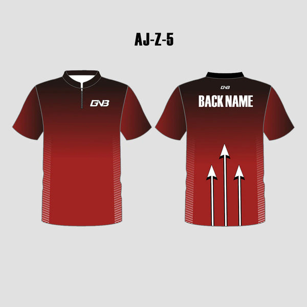 AJZ5 Red Short Sleeve Custom Archery Jerseys