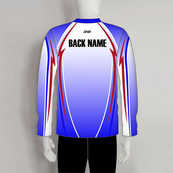 LAJZ7 White Blue Red Long Sleeve Custom Archery Bow Hunters Shirts