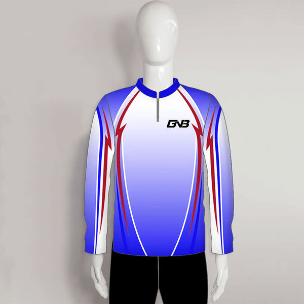 LAJZ7 White Blue Red Long Sleeve Custom Archery Bow Hunters Shirts