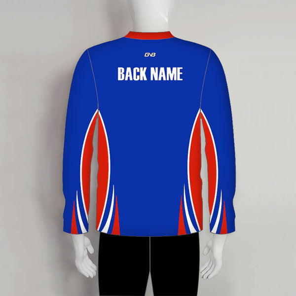 LAJZ9 Blue Red Custom Long Sleeve Archery Shooting Jerseys Men/Women