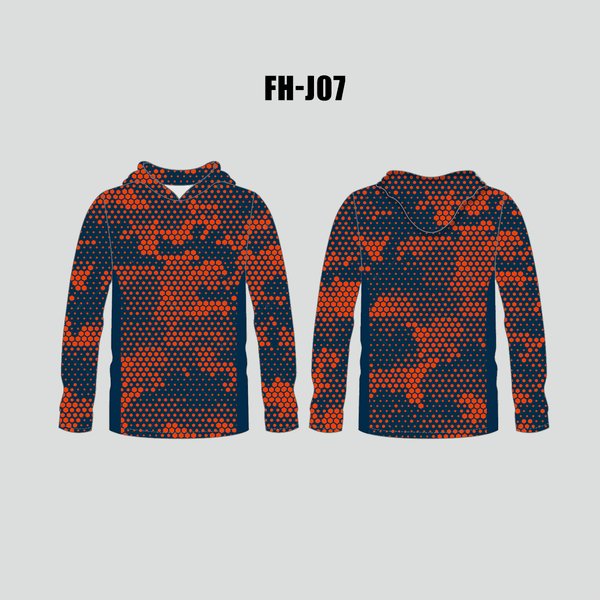 FHJ07 Irregular Hexagon Pattern Custom Fishing Long Sleeve Hoodies - YoungSpeeds