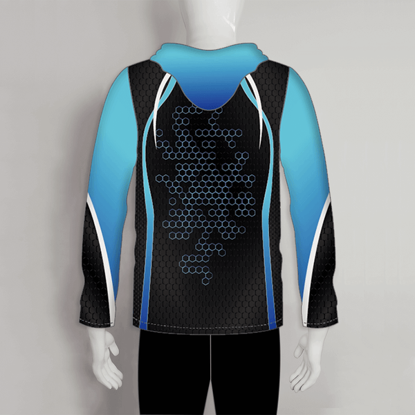 FHX01 Hexagon Gradient Blue Performance Custom Fishing Hoodies - YoungSpeeds