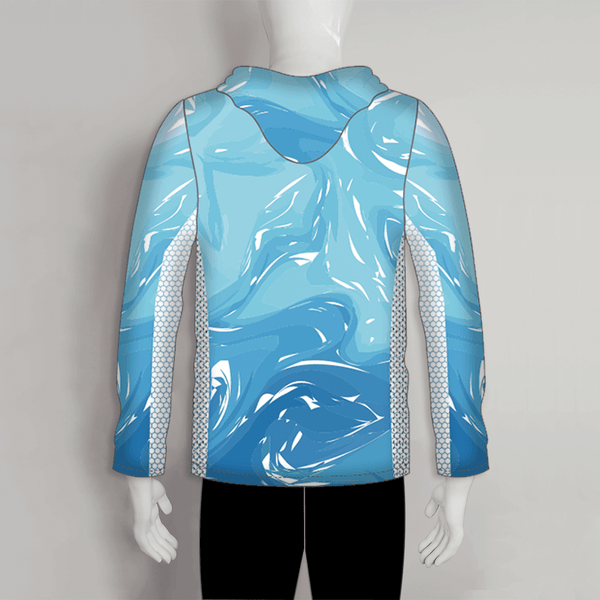FHX010 Abstract Blue Water Custom Sublimated Fishing Sun Hoodies - YoungSpeeds