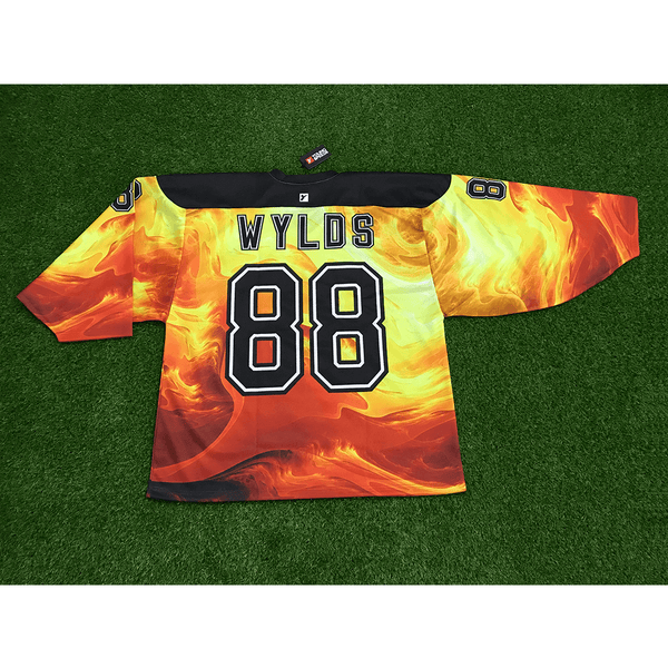 HJC152 Fire Skull Head Custom Sublimated Hockey Jerseys - YoungSpeeds
