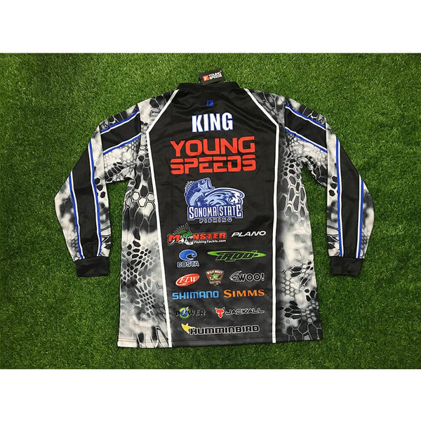 FJQ1 Black Sublimated Personalized 1/4 Zip Fishing Jerseys - YoungSpeeds