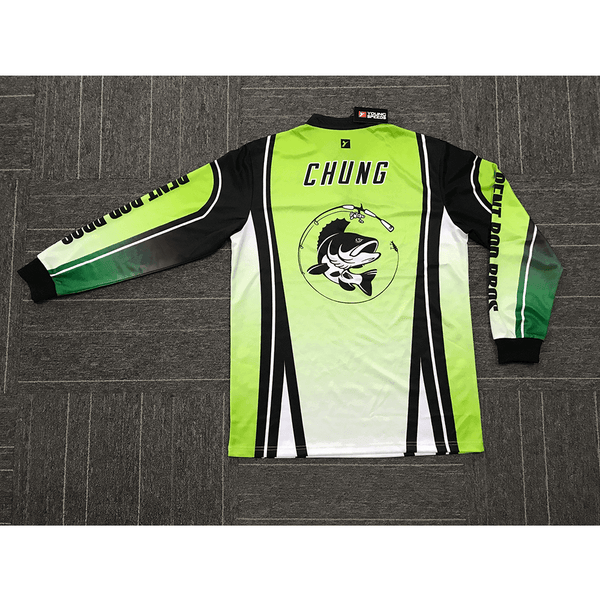 FJZ17 Green 1/4 Zip Custom Long Sleeve Performance Fishing Shirts - YoungSpeeds