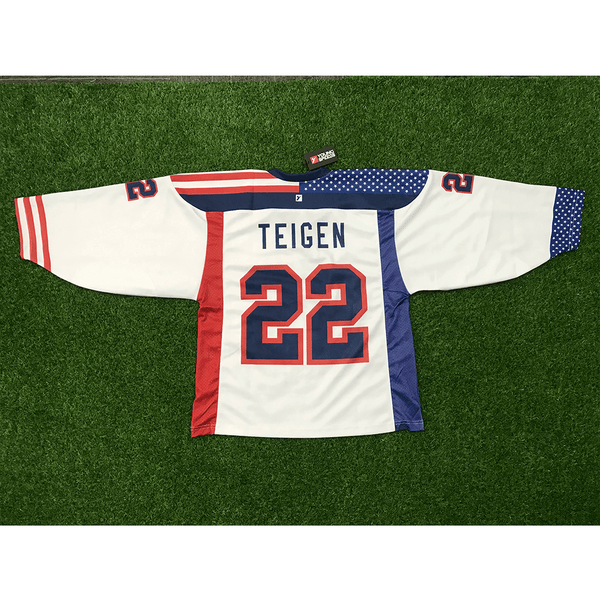 HJC167 Patriotic White Sublimated Custom Made Hockey Jerseys - YoungSpeeds