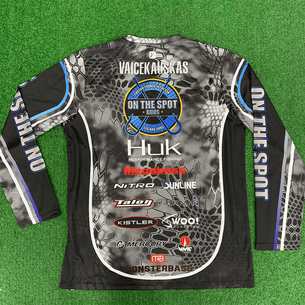 FJZ2 Custom Sublimated Black Crew Long Sleeve Performance Fishing Jerseys - YoungSpeeds