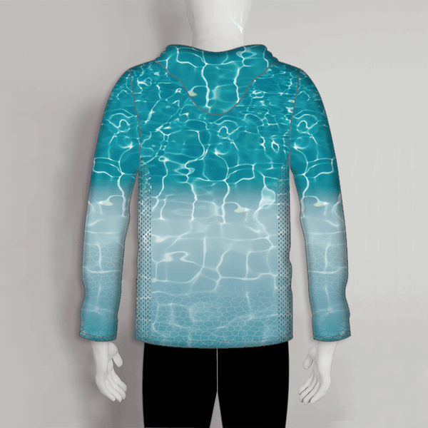 FHX06 Blue Water Texture Custom Lightweight Fishing Hoodies - YoungSpeeds