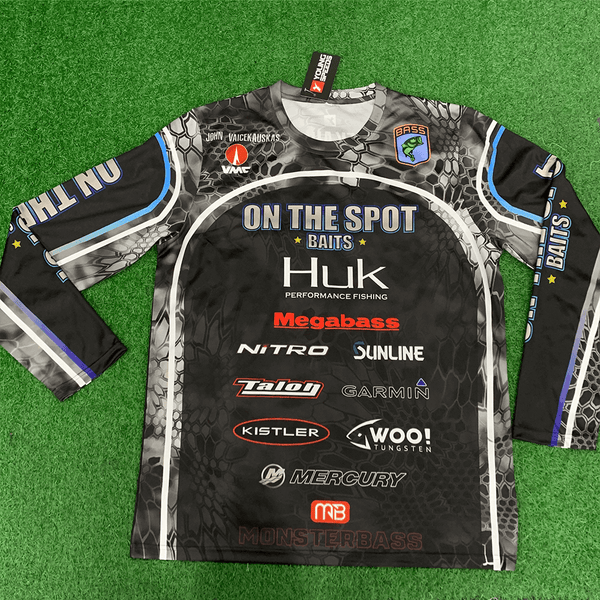 FJZ2 Custom Sublimated Black Crew Long Sleeve Performance Fishing Jerseys - YoungSpeeds
