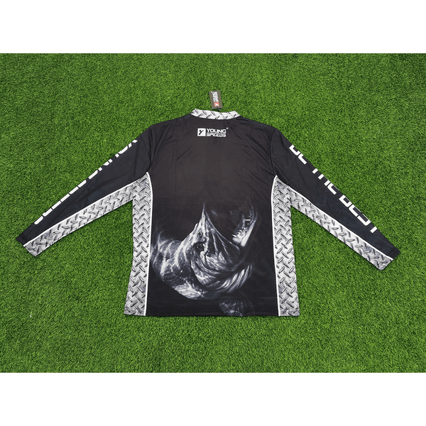 FJZ76 Pike Mouth Steel Black Custom Performance Fishing Shirts - YoungSpeeds