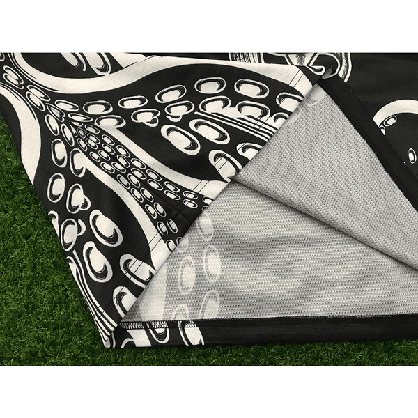 HJC168 Black and White Kraken Sublimated Custom Made Hockey Jerseys - YoungSpeeds