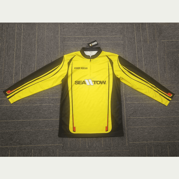FJC2 Sublimated Yellow Custom Long Sleeve Performance Fishing Jerseys 1/4 Zip - YoungSpeeds