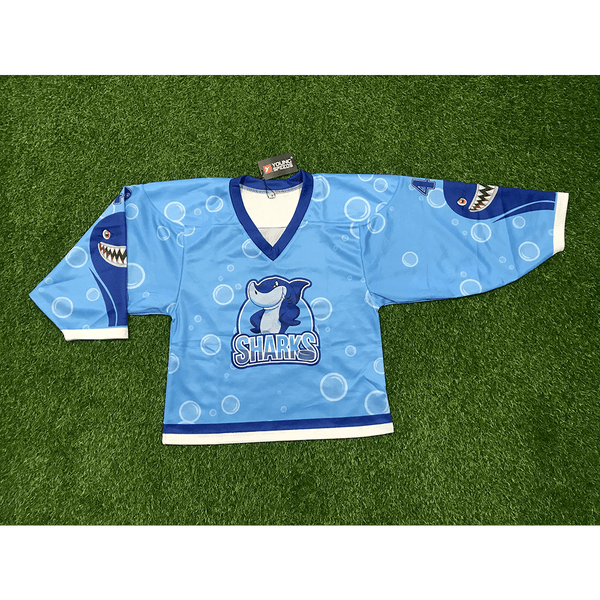HJZ290 Sublimated Sharks Custom Hockey Jerseys - YoungSpeeds