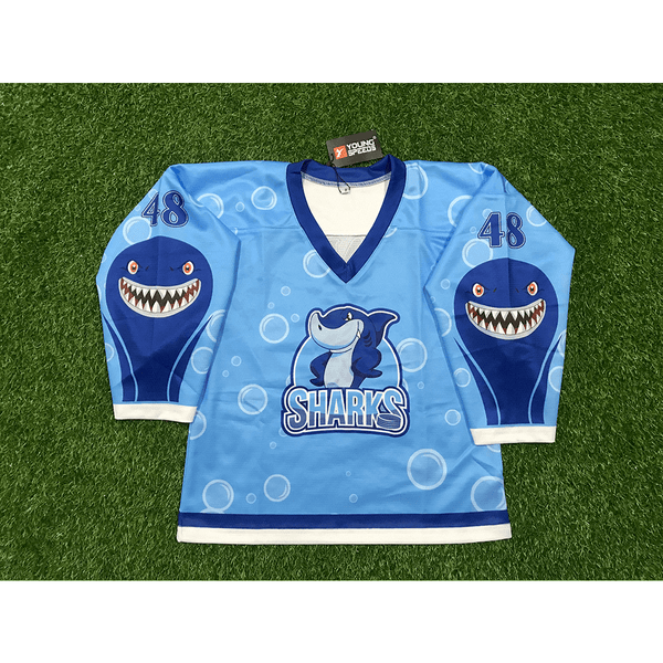 HJZ290 Sublimated Sharks Custom Hockey Jerseys - YoungSpeeds